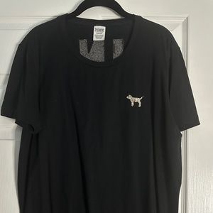 Pink by Victoria’s Secret Black and Gold Sequin Teeshirt